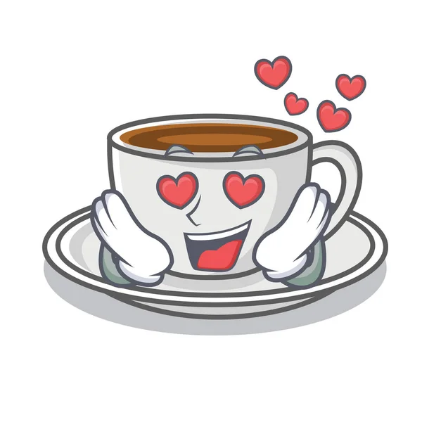 In Liebe Kaffee Charakter Cartoon-Stil — Stockvektor