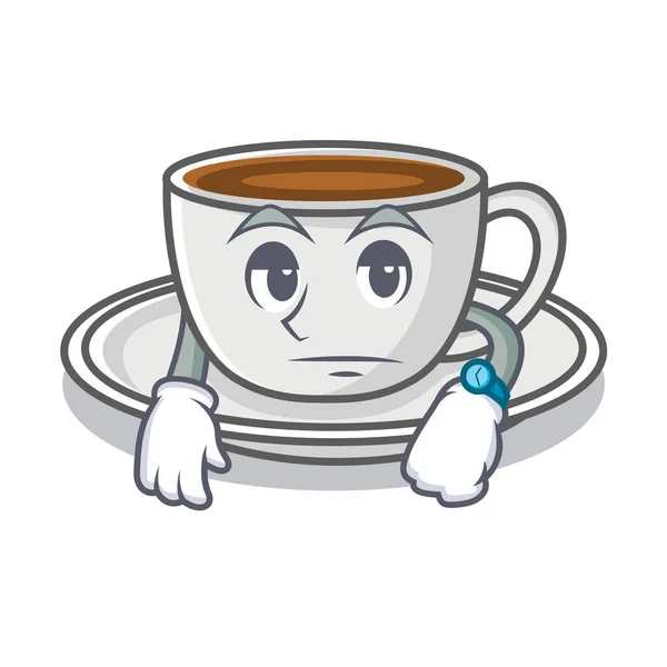 Attente café personnage dessin animé style — Image vectorielle
