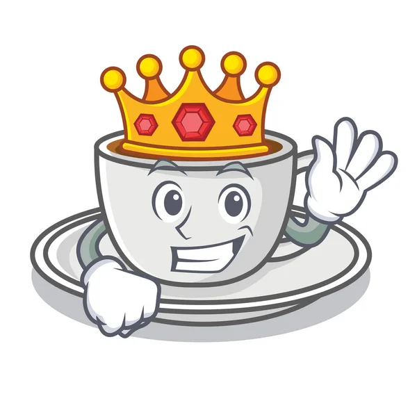 Rey personaje de café estilo de dibujos animados — Vector de stock