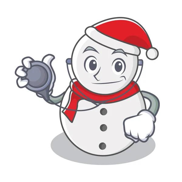 Doutor boneco de neve personagem desenho animado estilo —  Vetores de Stock
