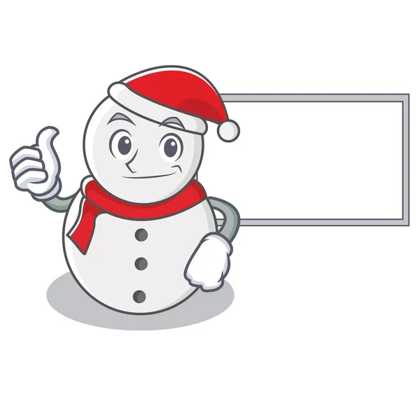 Μπράβο με στυλ καρτούν χαρακτήρα χιονάνθρωπος Διοικητικό Συμβούλιο — Διανυσματικό Αρχείο