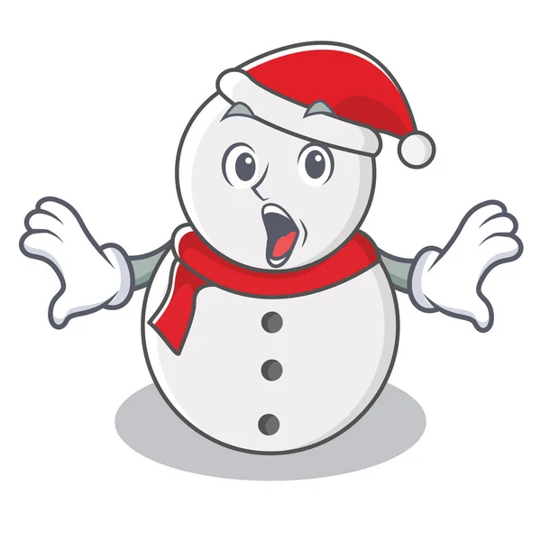 Surpreendido boneco de neve personagem estilo cartoon —  Vetores de Stock