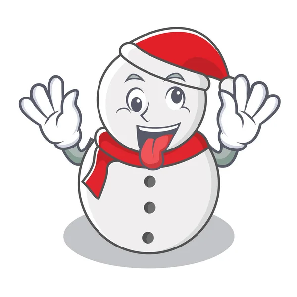 Louco boneco de neve estilo cartoon personagem —  Vetores de Stock
