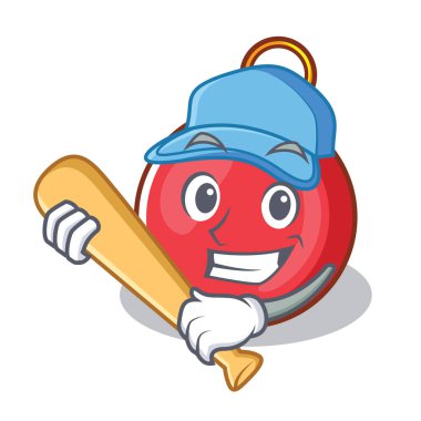 Beyzbol Noel top karakter karikatür oynarken