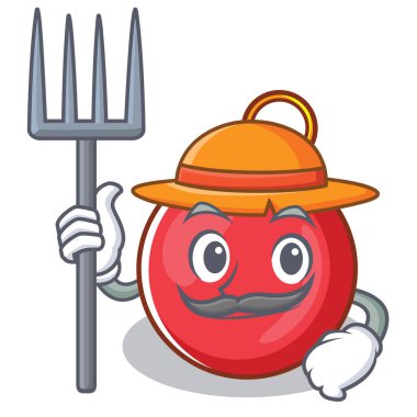 Çiftçi Noel top karakter karikatür