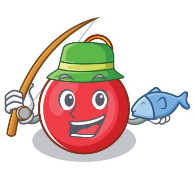 Balık tutma Noel top karakter karikatür