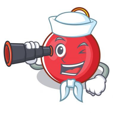 Denizci dürbün Noel top karakter karikatür ile