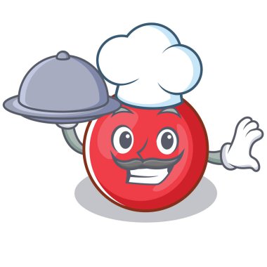 Şef yemek Noel top karakter karikatür ile