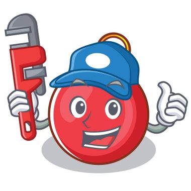 Tesisatçı Noel top karakter karikatür