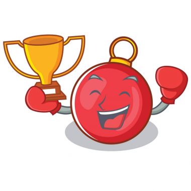 Boks şampiyonu Noel top karakter karikatür