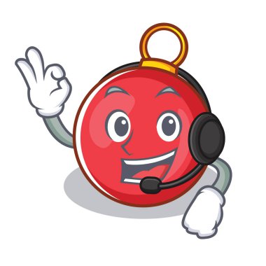 Kulaklık yılbaşı ball karakter karikatür ile