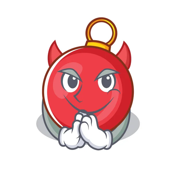 Devil Christmas ball character cartoon — Stock Vector