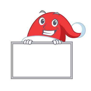 Yönetim Kurulu Noel şapka karakter karikatür ile sırıtarak