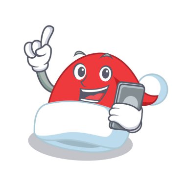 Telefon Noel şapka karakter karikatür ile