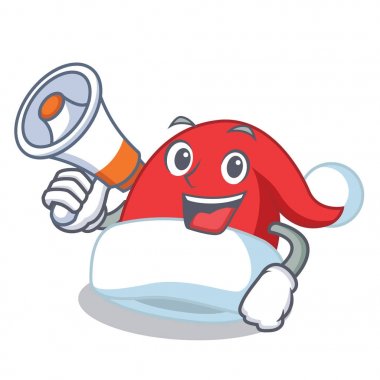 Megafon Noel şapka karakter karikatür ile