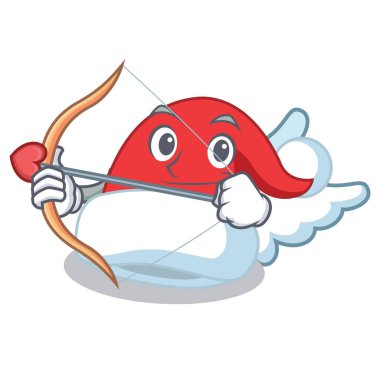 Aşk tanrısı Noel şapka karakter karikatür