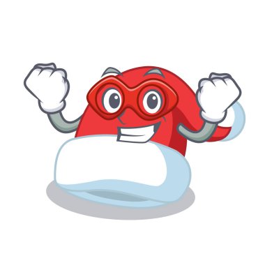 Süper kahraman Noel şapka karakter karikatür