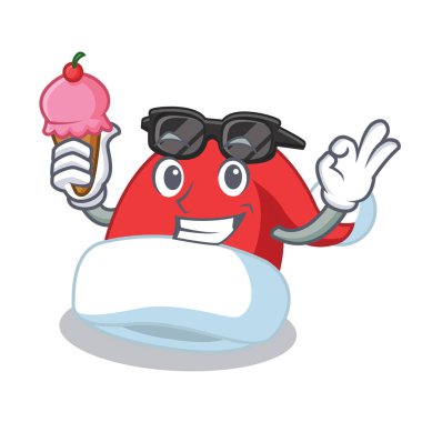 Dondurma Noel şapka karakter karikatür ile