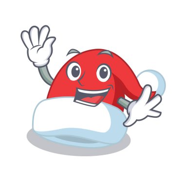 Noel şapka karakter karikatür sallayarak