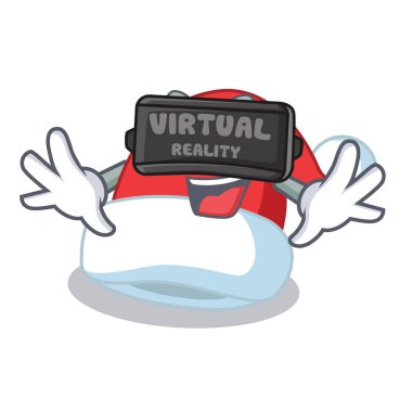 Sanal gerçeklik Noel şapka karakter karikatür ile