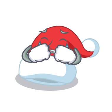 Ağlayan Noel şapka karakter karikatür