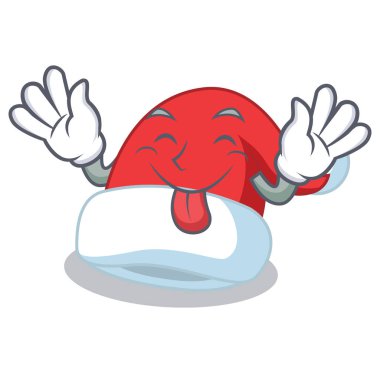 Noel şapka karakter karikatür dil