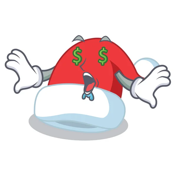 Peníze oko vánoční čepice znakové karikatury — Stockový vektor