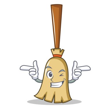 Wink süpürge karakter karikatür tarzı