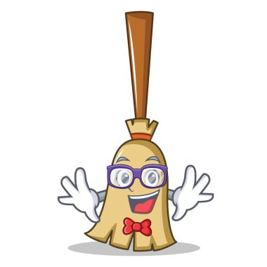 Geek süpürge karakter karikatür tarzı