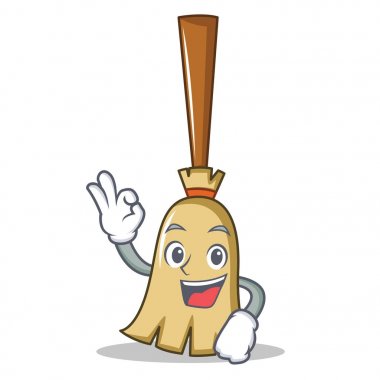 Tamam süpürge karakter karikatür tarzı