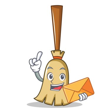 Zarf süpürge karakter karikatür tarzı ile