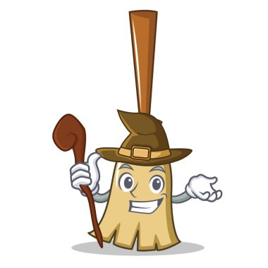 Cadı süpürge karakter karikatür tarzı