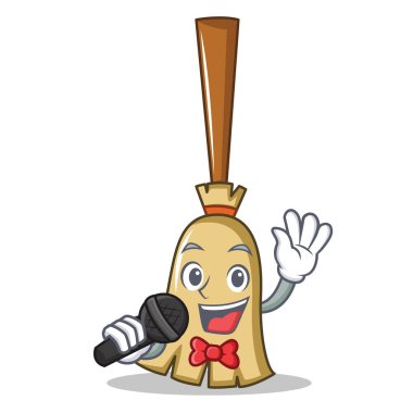 Şarkı süpürge karakter karikatür tarzı