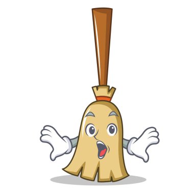 Sürpriz süpürge karakter karikatür tarzı