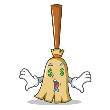 Para göz süpürge karakter karikatür tarzı