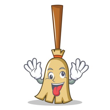 Deli süpürge karakter karikatür tarzı