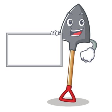 Karakter karikatür tarzı ile tahta kürek