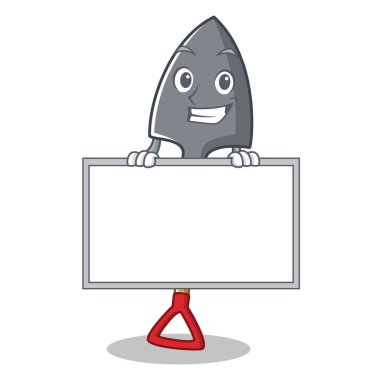 Tahta kürek karakter karikatür tarzı ile sırıtarak