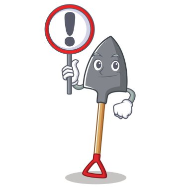 İşareti karakter karikatür tarzı kürek