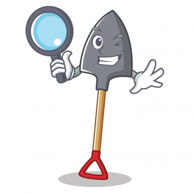 Dedektif kürek karakter karikatür tarzı