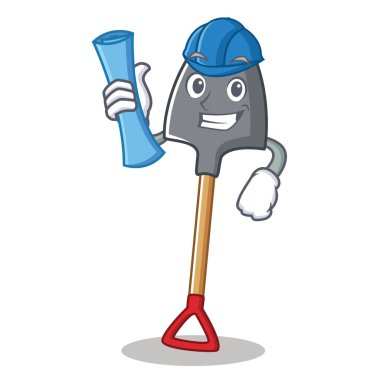 Mimar kürek karakter karikatür tarzı