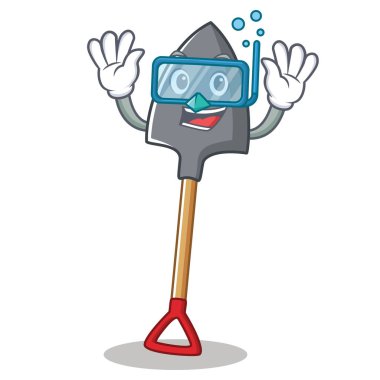 Dalış kürek karakter karikatür tarzı