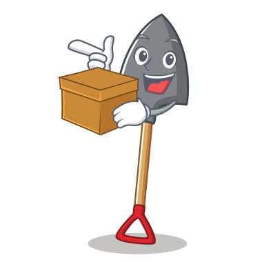 Kutusu ile karakter karikatür tarzı kürek