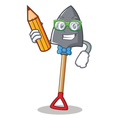 Öğrenci kürek karakter karikatür tarzı