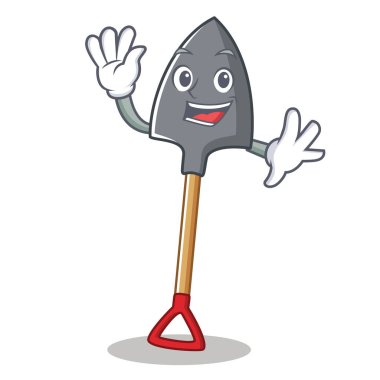 Kürek karakter karikatür tarzı sallayarak