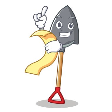 Karakter karikatür tarzı menü ile kürek