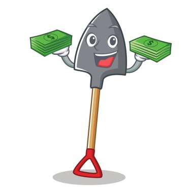 Para ile karakter karikatür tarzı kürek