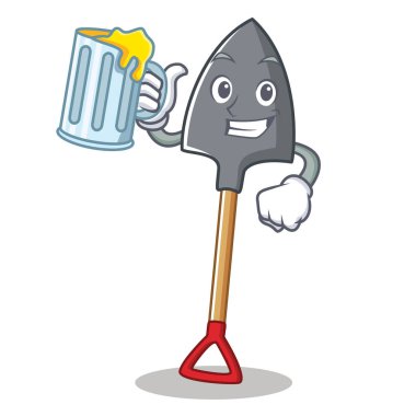 Suyu ile karakter karikatür tarzı kürek