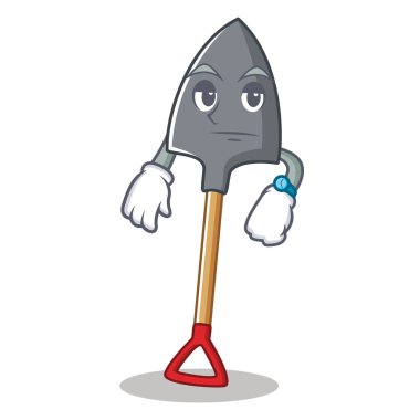 Beklemede kürek karakter karikatür tarzı