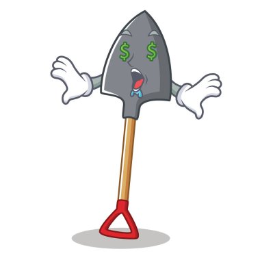 Para göz kürek karakter karikatür tarzı